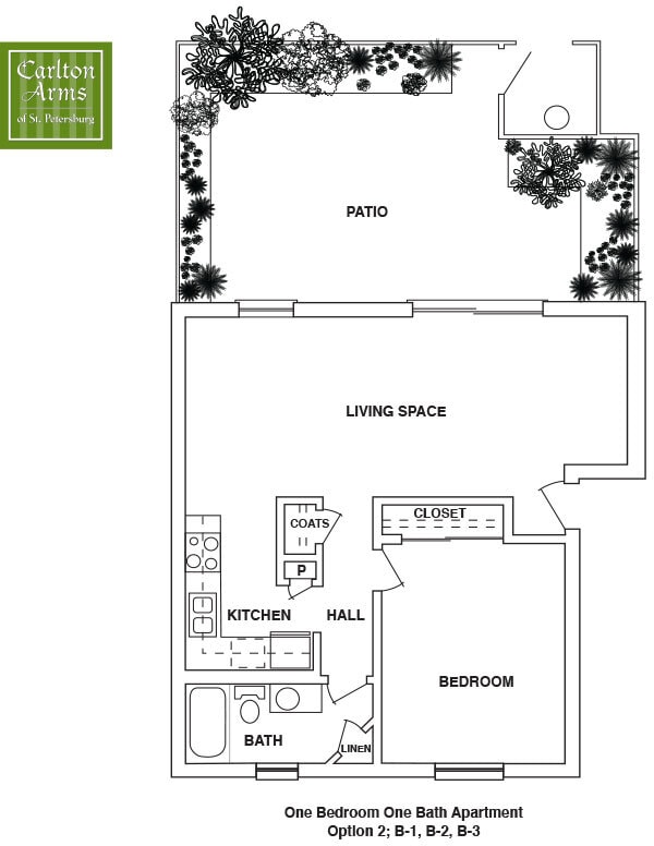 Floor Plan - 1 Bedroom Garden