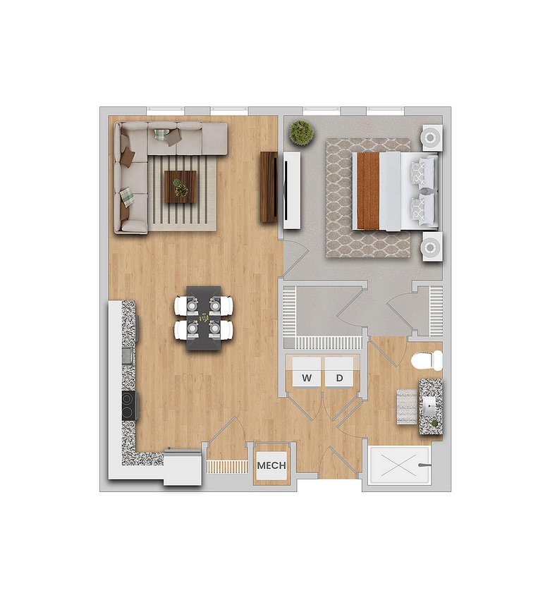 Arbor| 1x1 | 805 sf - Arbor