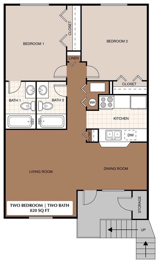 Floor Plan - 2BD/1BA