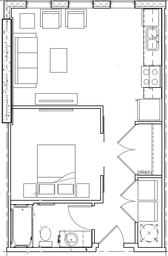 Floor Plan - 0 Bedroom 1 Bathroom