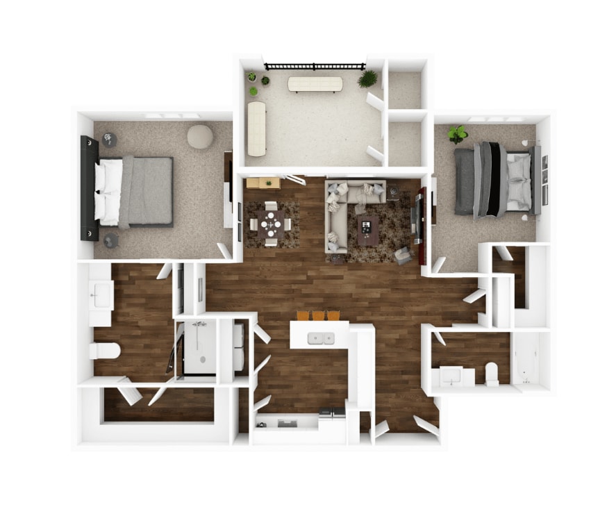 Floor Plan - Two Bedroom - Dorsey