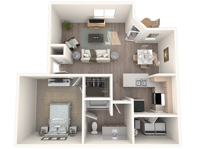 Floor Plan - 1 Bedroom Renovated