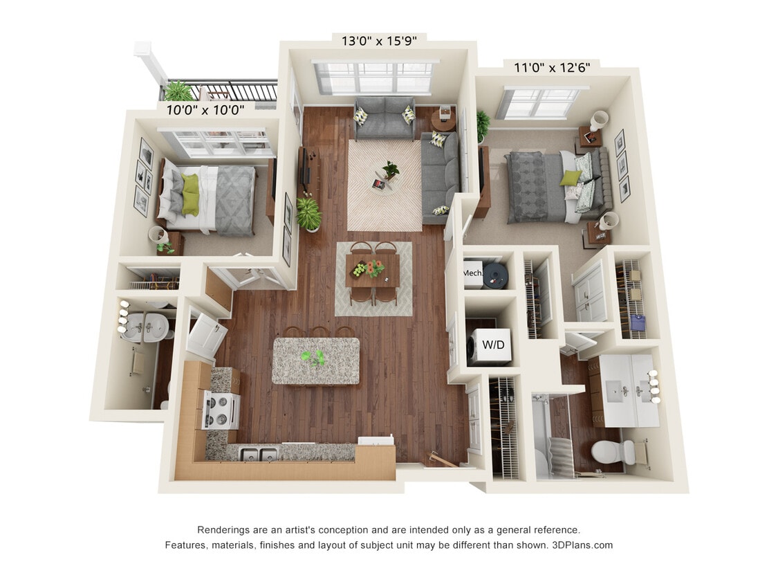 Floor Plan - Two Bedrooms - B2