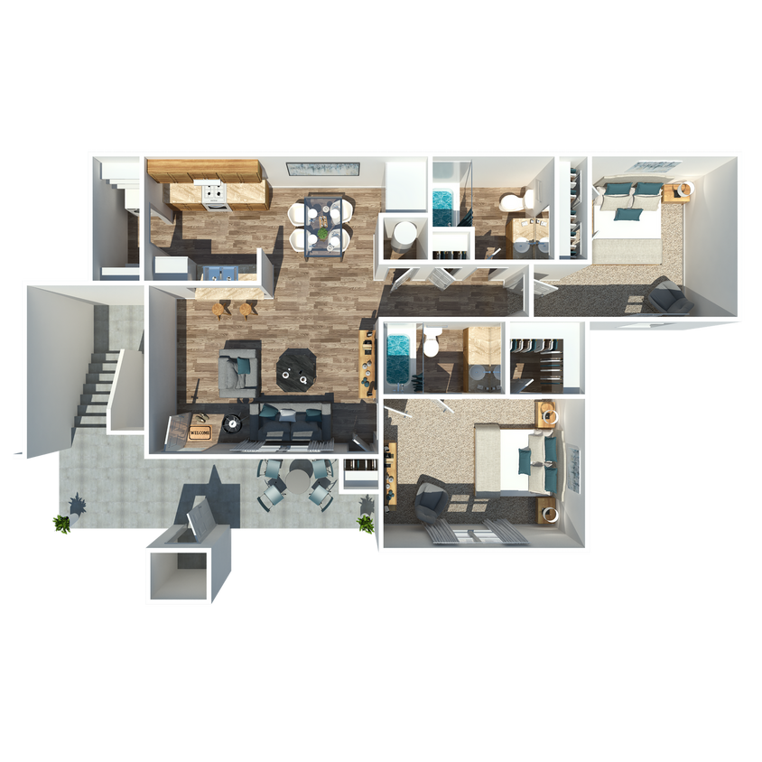 Two Bedroom + Two Bathroom - 2 Bedroom 2 Bath