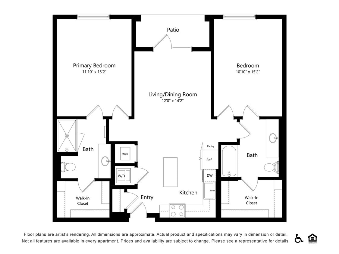 2x2B | 2x2 | 1048 sq ft - 2x2B