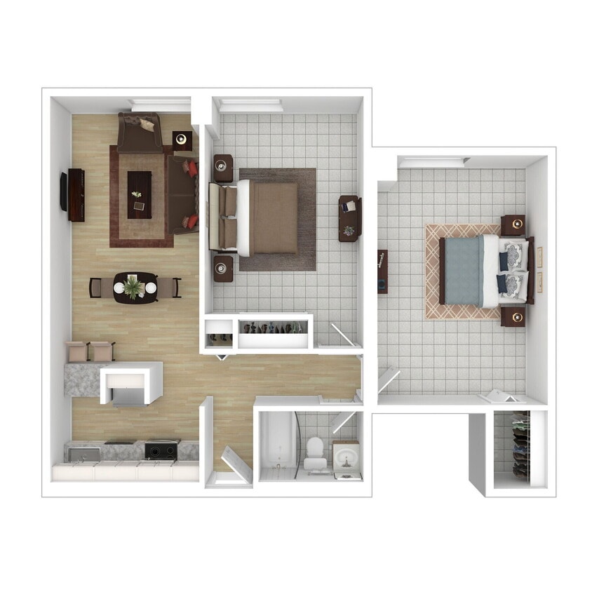Floor Plan - Village At Brookline Two Bedroom Flat
