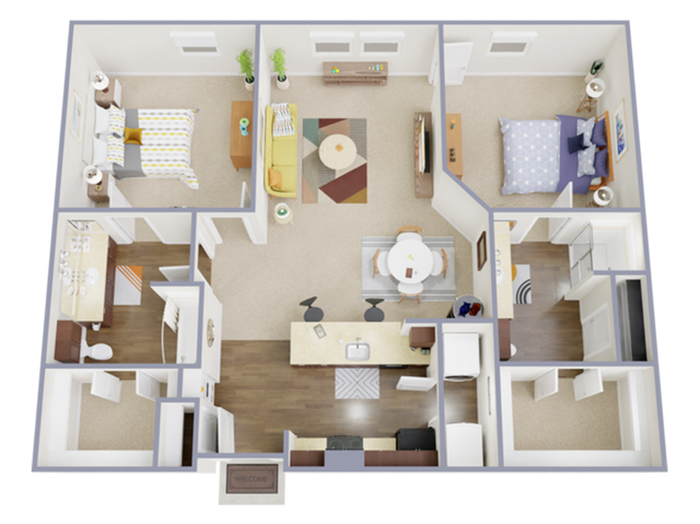 2 Bedroom, 2 Bathroom - 2 Bed, 2 Bath (80% Income Restricted)