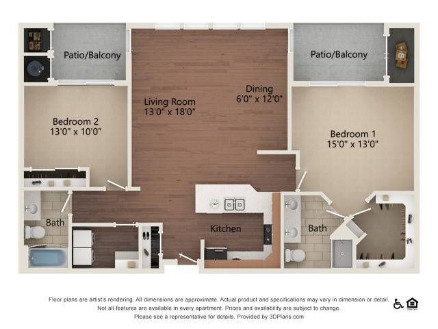 Bluet | 2 bed 2 bath | 1357 sq ft - Bluet