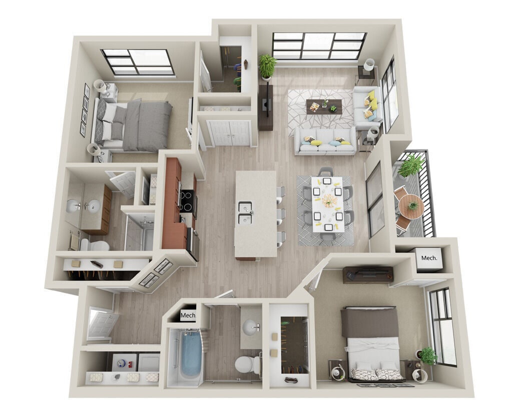 Floor Plan - 2 Bedroom D