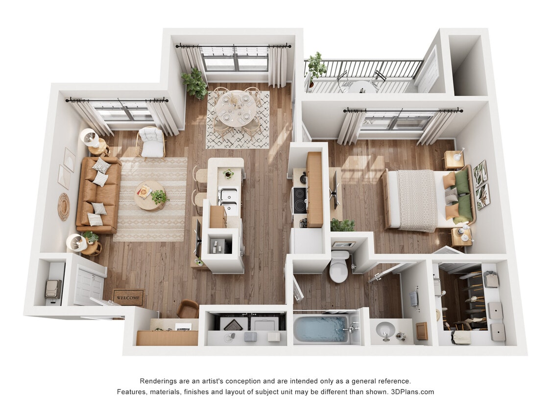 Floor Plan - A1 | 1 Bed | 1 Bath