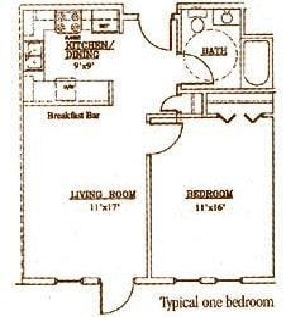 1BR/1BA - One Bedroom (A1)