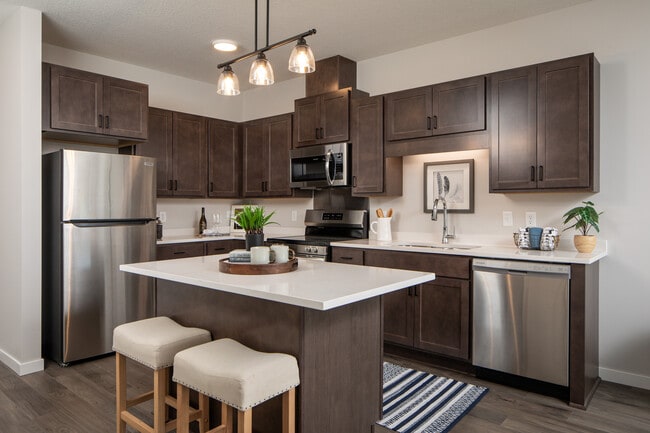 Model Kitchen with Island - Oakdale Commons - 55+ Rental
