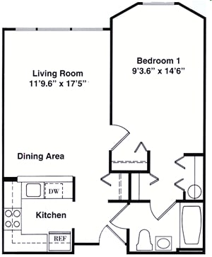 1BR/1BA - One Bedroom