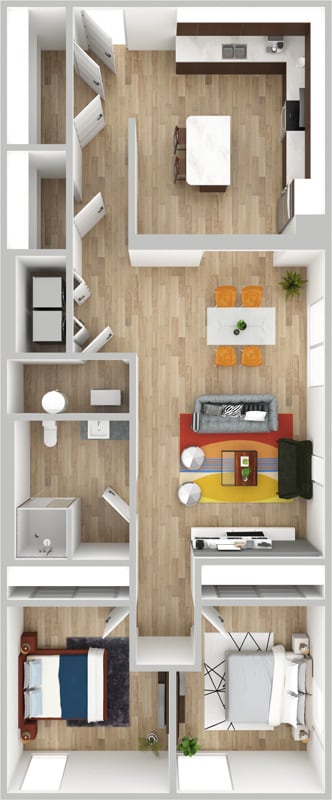 Floor Plan - Two Bedroom - 50% AMI