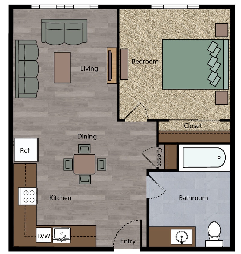 A1 - 1 Bedroom Plan A1