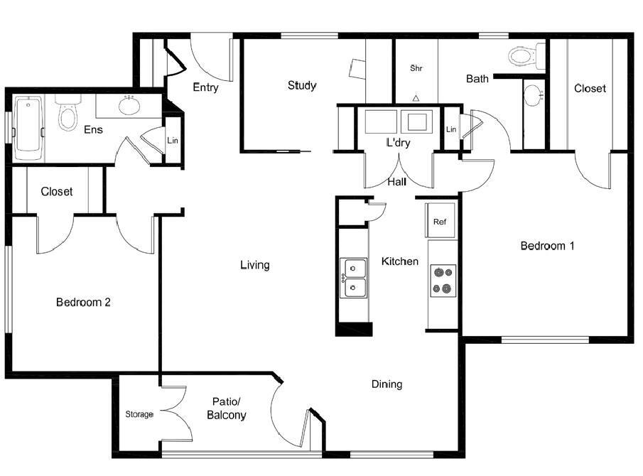 Floor Plan - B2 - Income Restricted