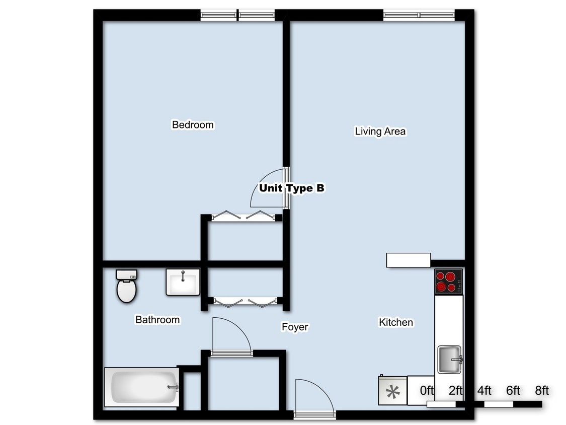 2BR/1BA - 2 Bed