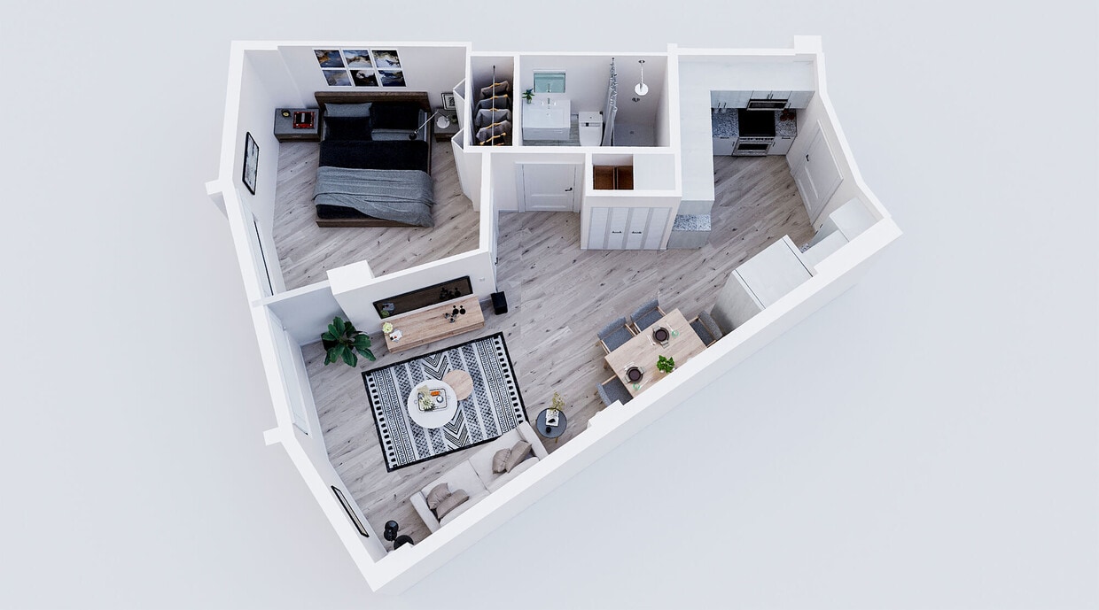 Floor Plan - 1 Bed 1 Bath
