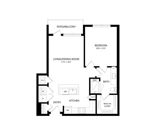 Floor plans are artist’s rendering. All dimensions are approximate. Actual product and specifications may vary in dimension or detail. Not all features are available in every apartment. Prices and availability are subject to change. - Croatan