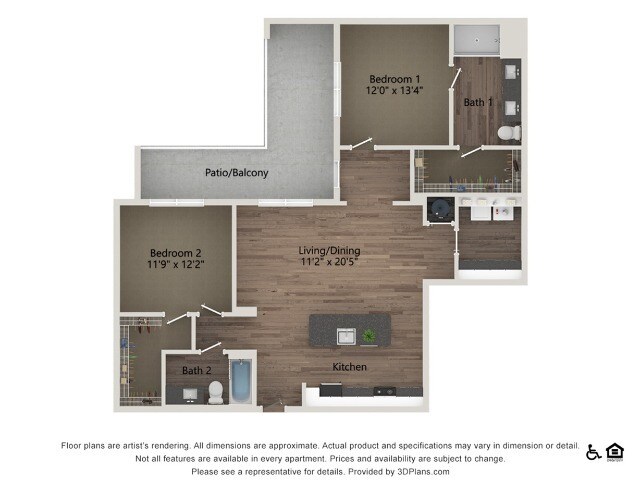 B4B | 2 bed 2 bath | 1248 sq ft - B4B