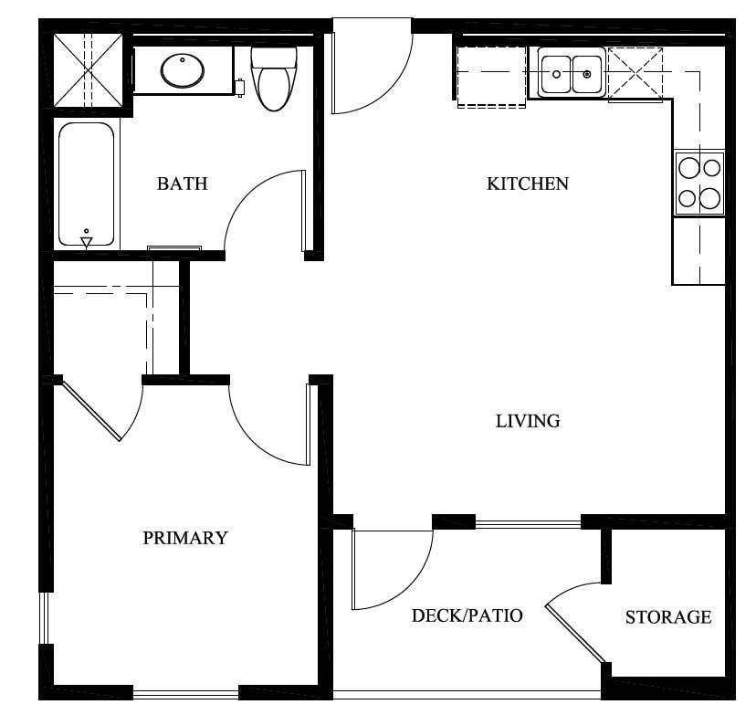 Floor Plan - 1 Bedroom 1 Bathroom