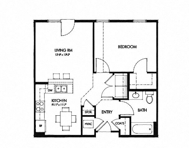 Floor Plan - One Bedroom