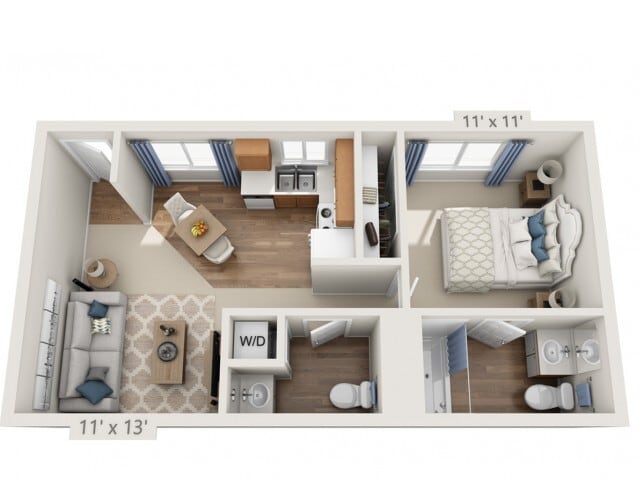 Floor plans are artist’s rendering. All dimensions are approximate. Actual product and specifications may vary in dimension or detail. Not all features are available in every apartment. Prices and availability are subject to change. - Young