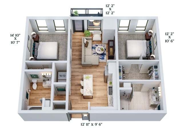 C3 | 2x2 | 955 sq ft - C3
