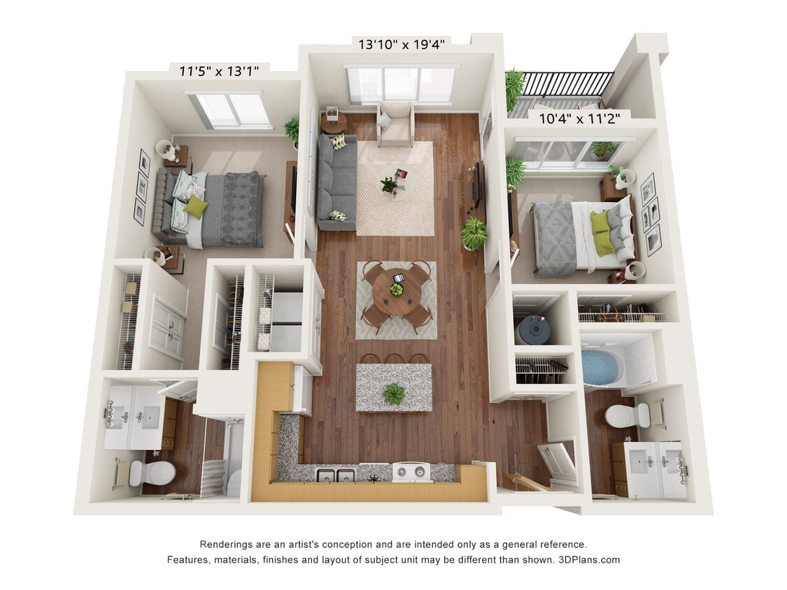 Floor Plan - Two Bedroom - A