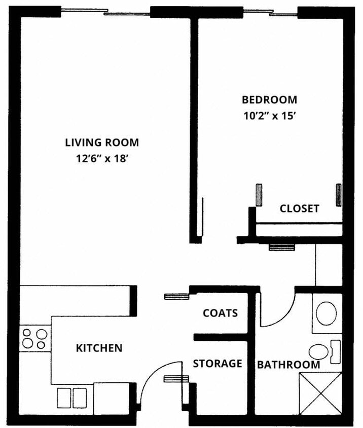 Floor Plan - One Bedroom