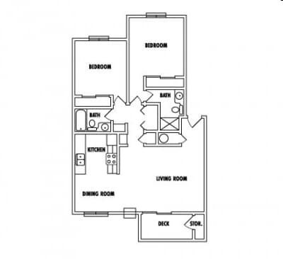 2BR/2BA - 2 Bedroom 2 Bath