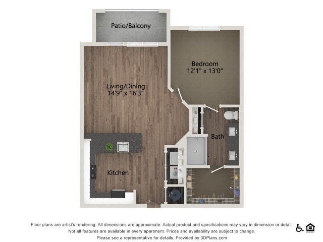A4 | 1 bed 1 bath | 827 Sq Ft - A4