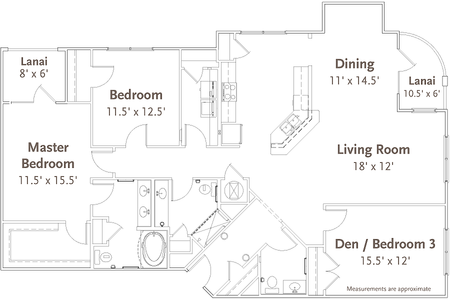 BARCELONA | 2 Bed 2.5 Bath with Den - Barcelona