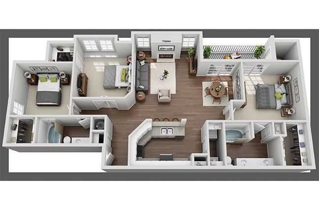 Floor Plan - Camellia 3 Bedroom 2 Bath Renovated