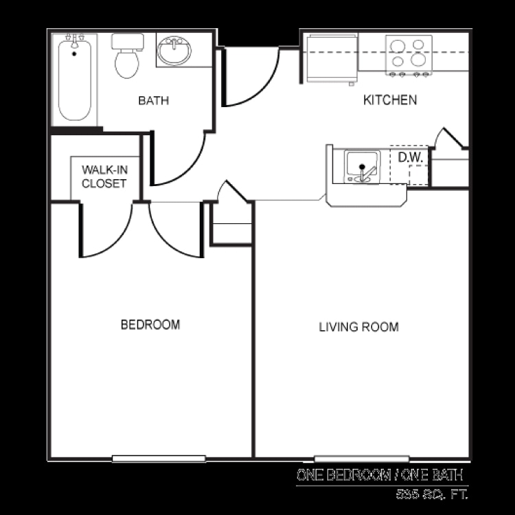 1BR/1BA - 1 bed 1 bath