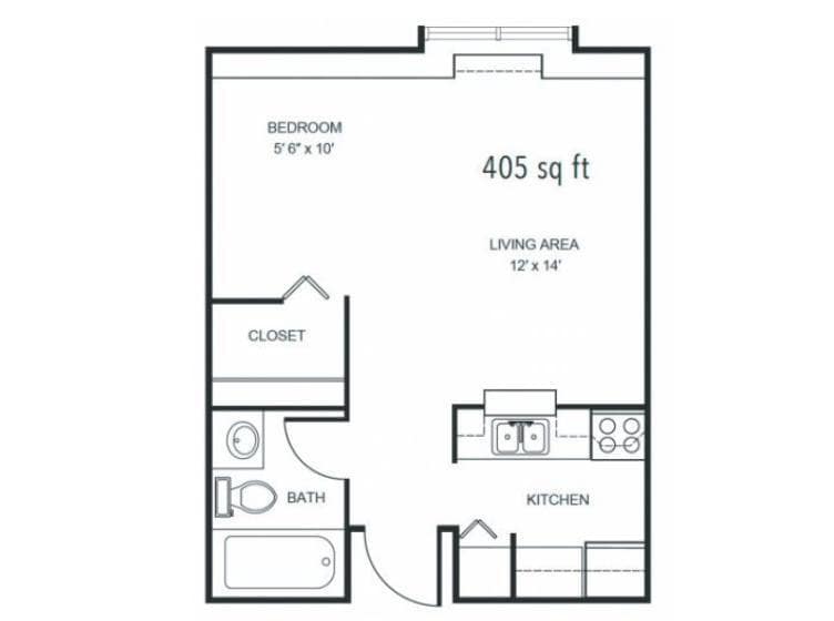 Floor Plan - EFF/1B LG