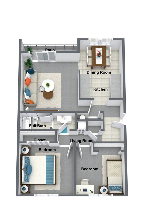 Floor Plan - Lyons Court 2-bedroom