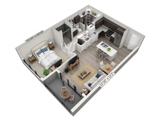 Floor plans are artist’s rendering. All dimensions are approximate. Actual product and specifications may vary in dimension or detail. Not all features are available in every apartment. Prices and availability are subject to change. - A6
