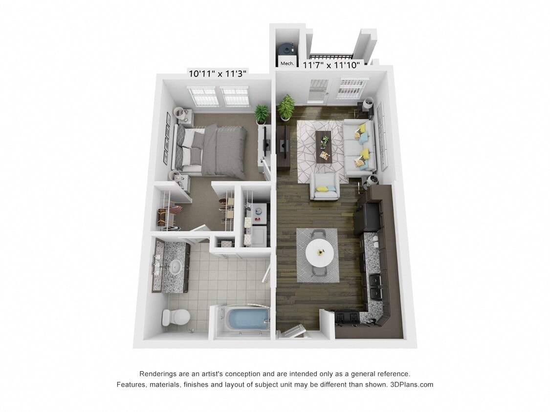 Floor Plan - 1/1 Bedroom