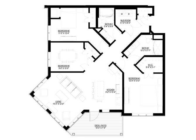 Floor Plan - Three Bedroom - B