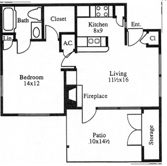 Floor Plan - One-Bedroom Villa