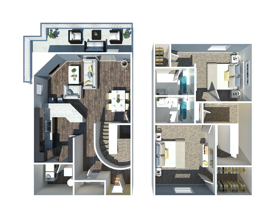 Floor Plan - 2 Bedroom Townhome