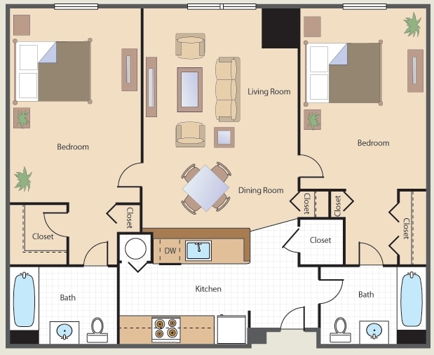 2BR/2BA - 2BR / 2BA