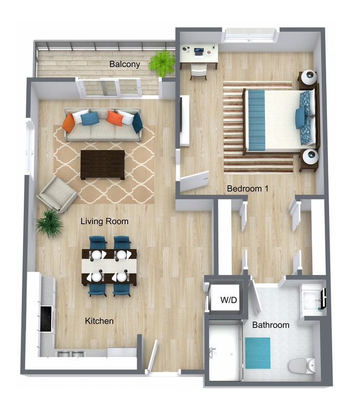 Floor Plan - The Cove - One Bedroom