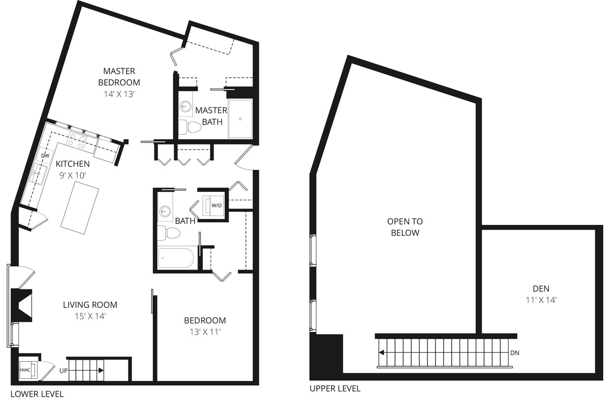 Floor Plan - C18 Penthouse 2x2 with Den