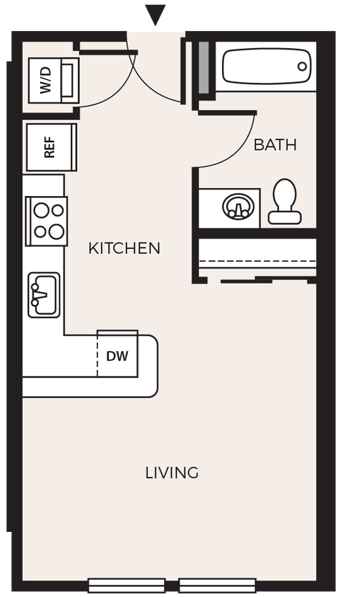 Floor Plan - Studio 1 Bath  S3