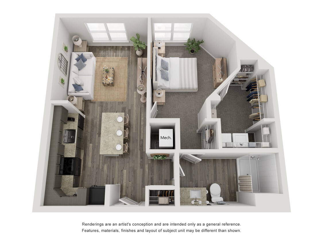 1 Bedroom A2 Floor Plan - A1