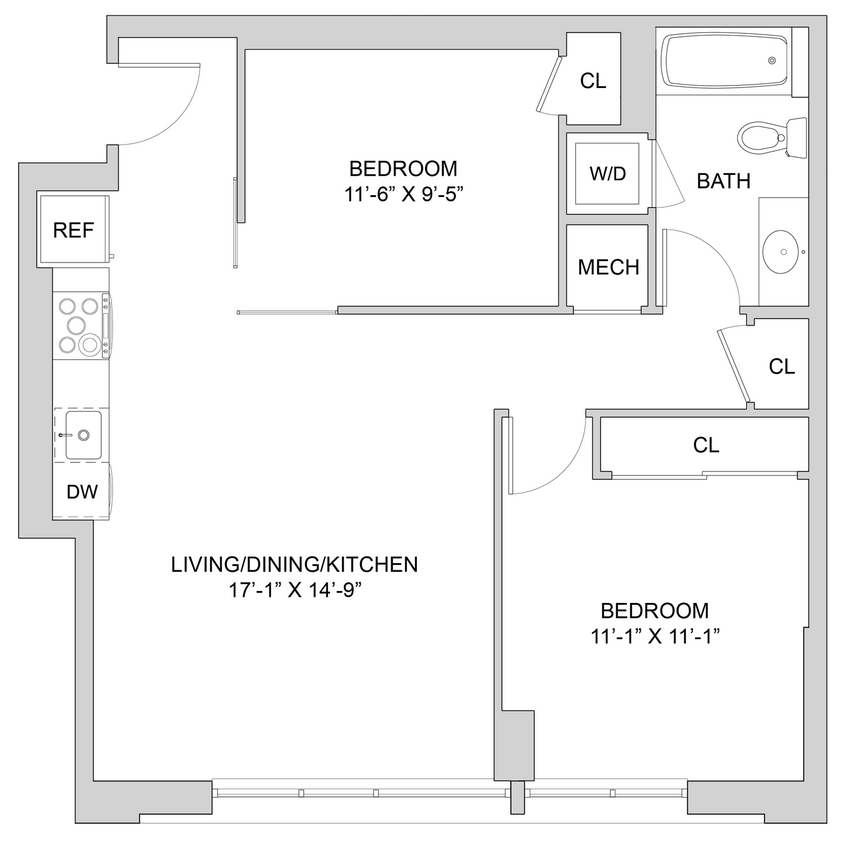Floor Plan - 1 Bed_1 Bath Den-A2_1BR_I
