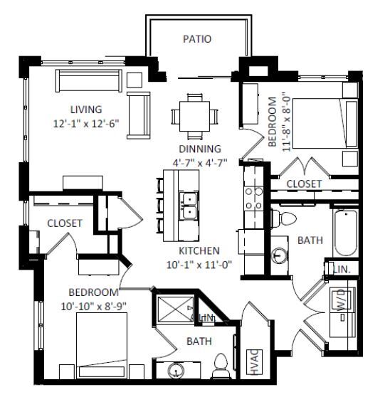 Floor Plan - 2x2APT