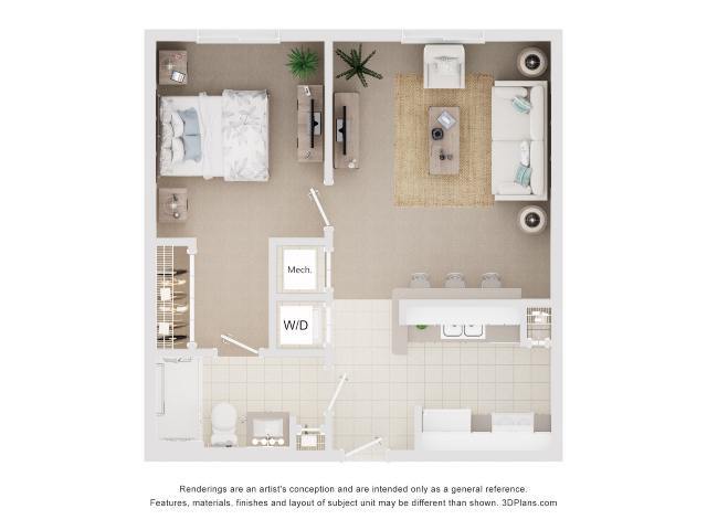 Floor Plan - One Bedroom B